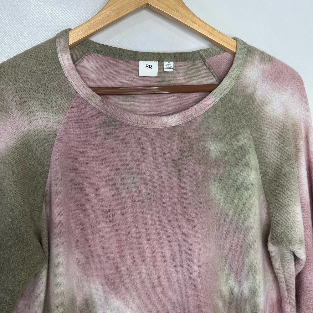 BP Womens Medium Tie Dye Crew Neck Long Sleeve Top Purple - Sz M - Picture 6 of 8